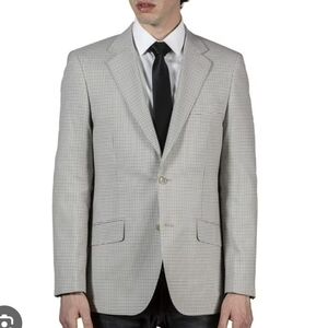 Canali Mens Checkered Silky Wool Sportscoat Blazer 56 R Like New